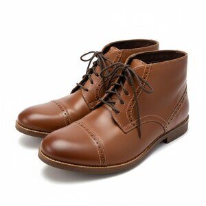 Nunn Bush Middletown Medium Cap Toe Chukka Leather Lace Up Boots Memory Foam SZ8